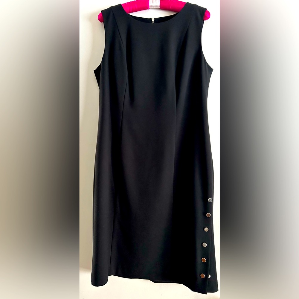 Calvin Klein black cocktail dress.